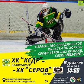 В Новоуральске продолжается первенства Свердловской области по хоккею среди мужских команд сезона 2023 - 2024