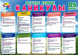 Каникулы в городских клубах и клубах по месту жительства "Детско- юношеского центра" в городе Новоуральск