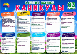 Каникулы в городских клубах и клубах по месту жительства "Детско- юношеского центра" в городе Новоуральск