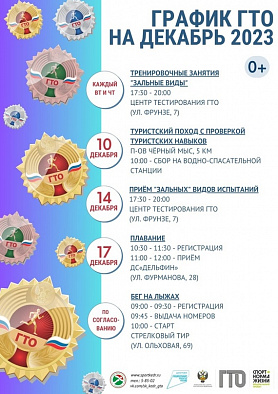 График ГТО на Декабрь 2023 года